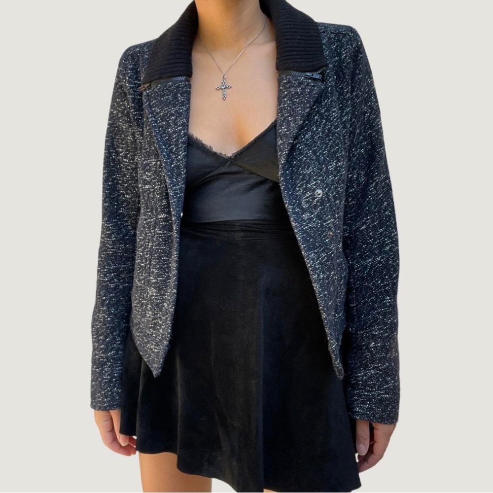 GAP Women's Black and Navy Tweed Jacket